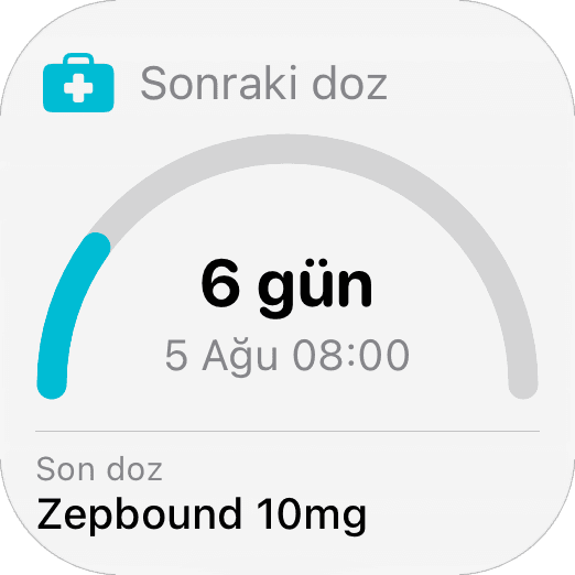 Dailivity uygulama ekranı: sonraki dozu gösteren Dailivity widget’ı